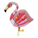 Allen Designs P1574 Crazy Legs Pink Flamingo Pendulum Wall Clock 14.75"