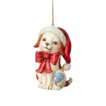 Jim Shore 4058829 Puppy with Bow Ornament 3.5"