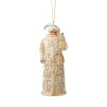 Jim Shore 6006618 Holiday Lustre Santa with Bell and Gifts Ornament 4.72"