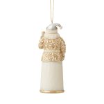 Jim Shore 6006618 Holiday Lustre Santa with Bell and Gifts Ornament 4.72" - Image 2