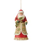 Jim Shore Heartwood Creek 6009462 Santa with Holly Hanging Ornament 4.72"