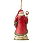 Jim Shore 6009855 Santa with Poinsettias Hanging Ornament 4.5" - Image 2