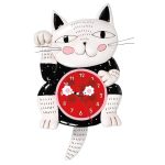 Allen Designs 6014456 Lucky Cat Pendulum Wall Clock 7.87"