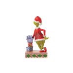 Jim Shore 6015218 Grinch Leaning on Christmas Gifts Figurine 8" - Image 2