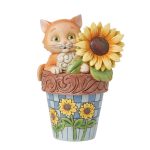 Jim Shore 6016387 Cat In Flowerpot Figurine 6.875"