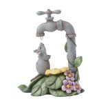 Jim Shore 6016389 Mouse Getting Drink From Waterspout Figurine 6" - Image 2