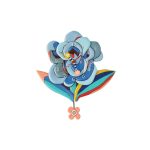 Allen Designs 6016617 Blue Bloom Pendulum Wall Clock