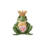Jim Shore 6016433 Frog W/ Sweethearts Message "Kiss Me" 5"