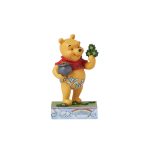 Jim Shore Disney Traditions 6016335 Pooh Bear Holding Pot Of Gold & Clover 4.5"