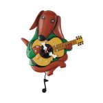 Allen Designs 6017292 Barkoustic Dog W/ Guitar Pendulum Wall Clock 12.2"