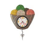 Allen Designs 6017294 Loose Ends Bowl Of Yarn Pendulum Wall Clock 10"
