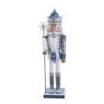 Kurt Adler G5009 15" Blue & Platinum Nutcracker