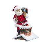 Kurt Adler CC5521 10.5 Inch Coca Cola Santa in Chimney Tablepiece