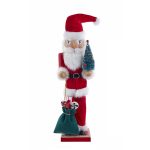 Kurt Adler F2409 15" Wooden Santa With Gifts & Tree Nutcracker