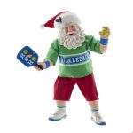 Kurt Adler FA0200 10" Fabriché™ Santa Playing Pickleball Figurine