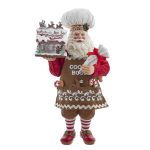 Kurt Adler FA0223 10.5" Fabriché™ Chef Santa Decorating Gingerbread House Figurine