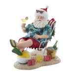 Kurt Adler FA0226 8.5" Fabriché™ Santa Sitting On Beach Chair Figurine