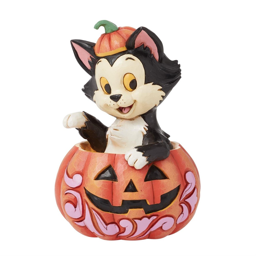 6016583 Jim Shore Disney Traditions 6016583 Figaro In Jack-O-Lantern Mini Figurine 4.13" - Image 1