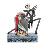 Jim Shore Disney Traditions 6016594  Jack and Sally by Gravestone Figurine 6.89"