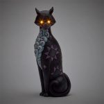 Jim Shore 6016635 Vintage Cat with LED Glow Eyes 11.22" - Image 2
