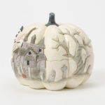 Jim Shore 6016636 Halloween Pumpkin with Bats Flying Figurine 8" - Image 2