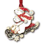 Beacon Design 66101 3D Polar Bears Sledding Ornament 3.14"