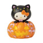 Jim Shore 6016584 Hello Kitty Black Cat Pumpkin LED Lit Figurine 4.84"