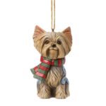 Jim Shore 6017528 Christmas Yorkie W/ Scarf H/O 3.5"