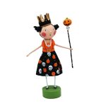 Lori Mitchell 18021 Halloween Queen Holding Decorative Pumpkin-Topped Staff Figurine 8" Tall