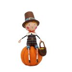 Lori Mitchell 18025 Thankful Thad W/Basket of Treats Figurine 7" Tall